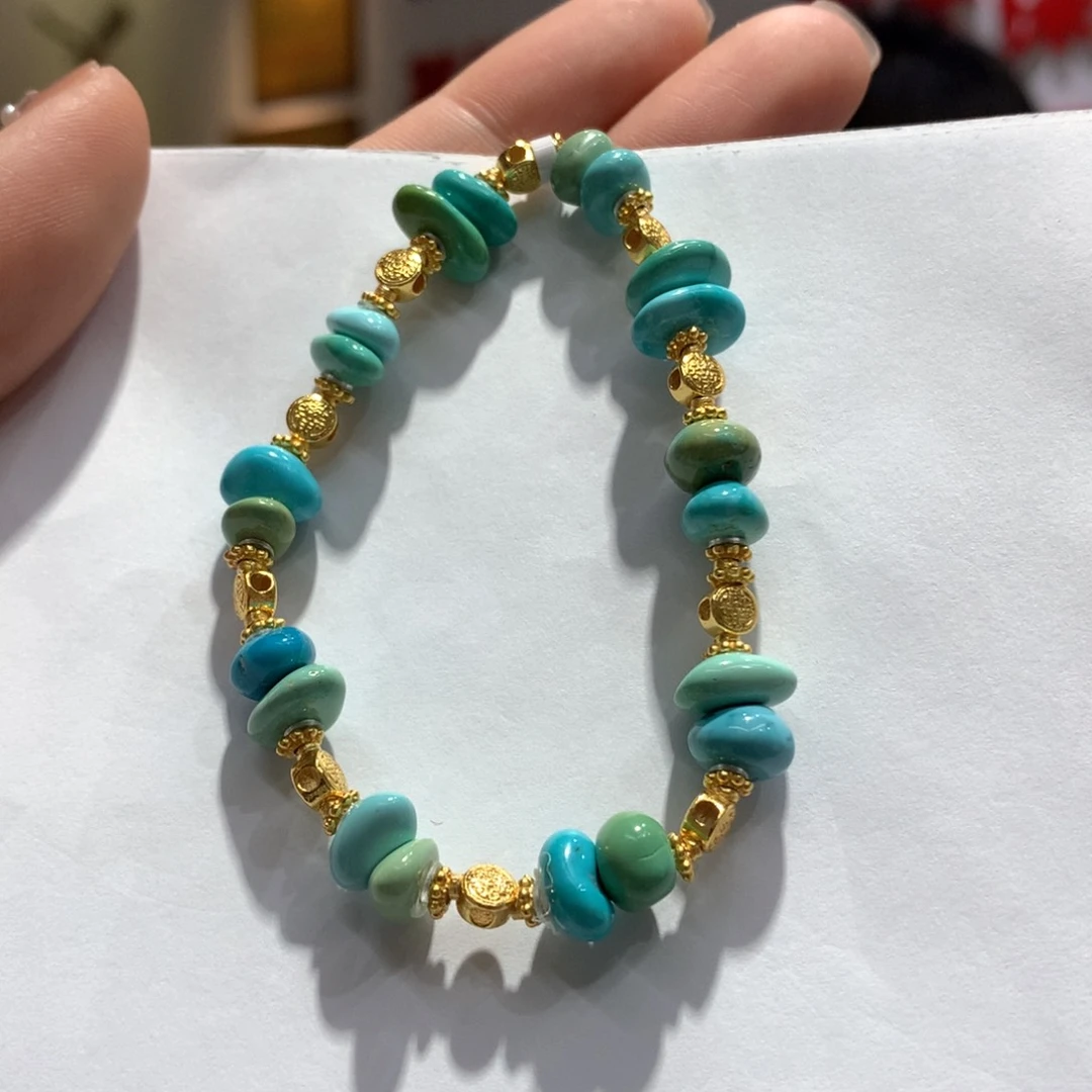 绿松石单圈银S925镶嵌