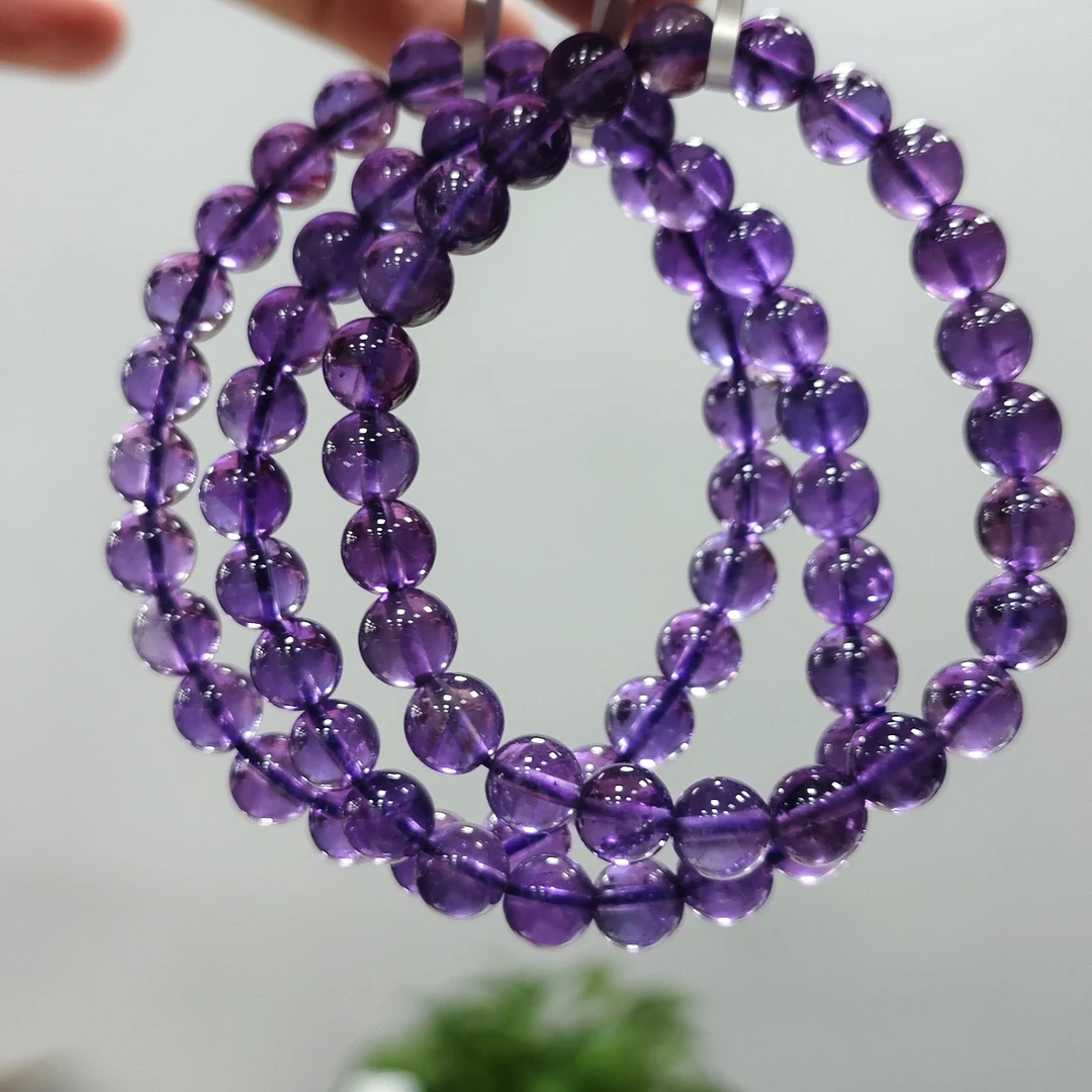 【书记甄选】天然紫水晶单圈手链 多样性发一件 约7mm 6288CK