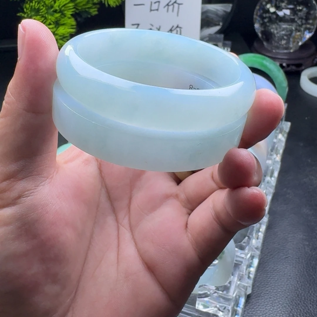 未镶嵌手镯定制翡翠冰胶冰川蓝天空蓝