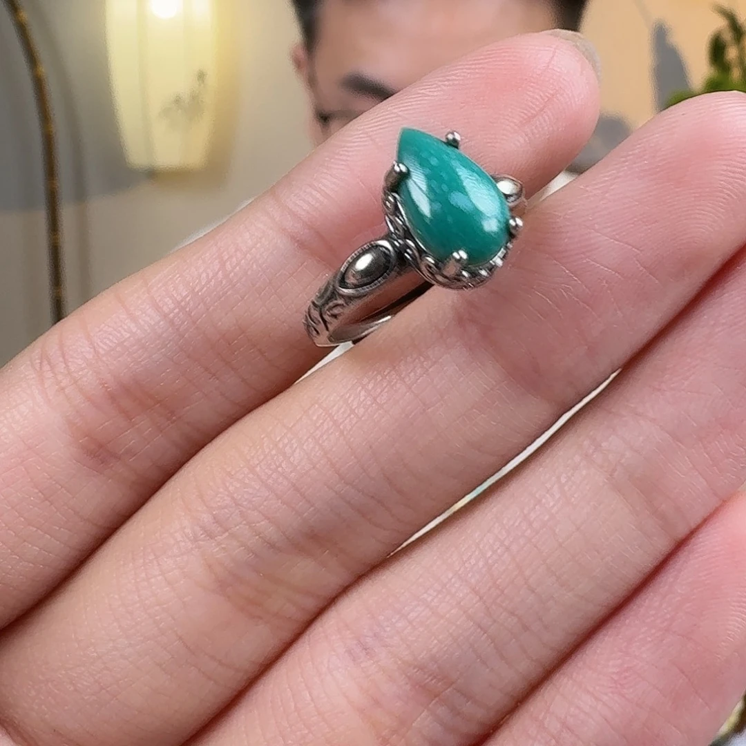 绿松石银S925镶嵌珠宝奇石45