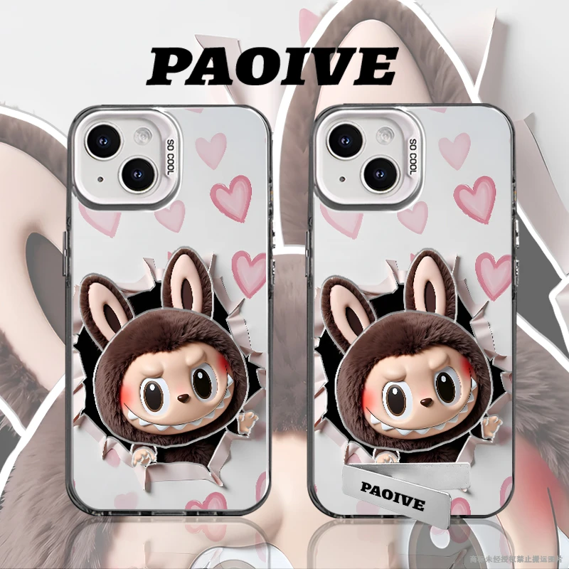 拉布布创意适用苹果华为vivoiPhone小米三星防摔彩银手机壳