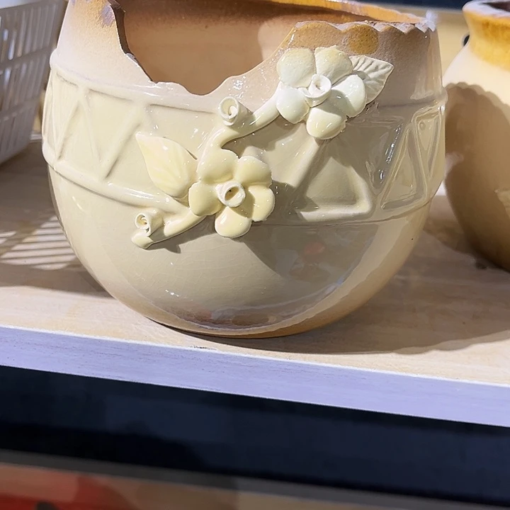 瓷片花盆多肉植物艺术品