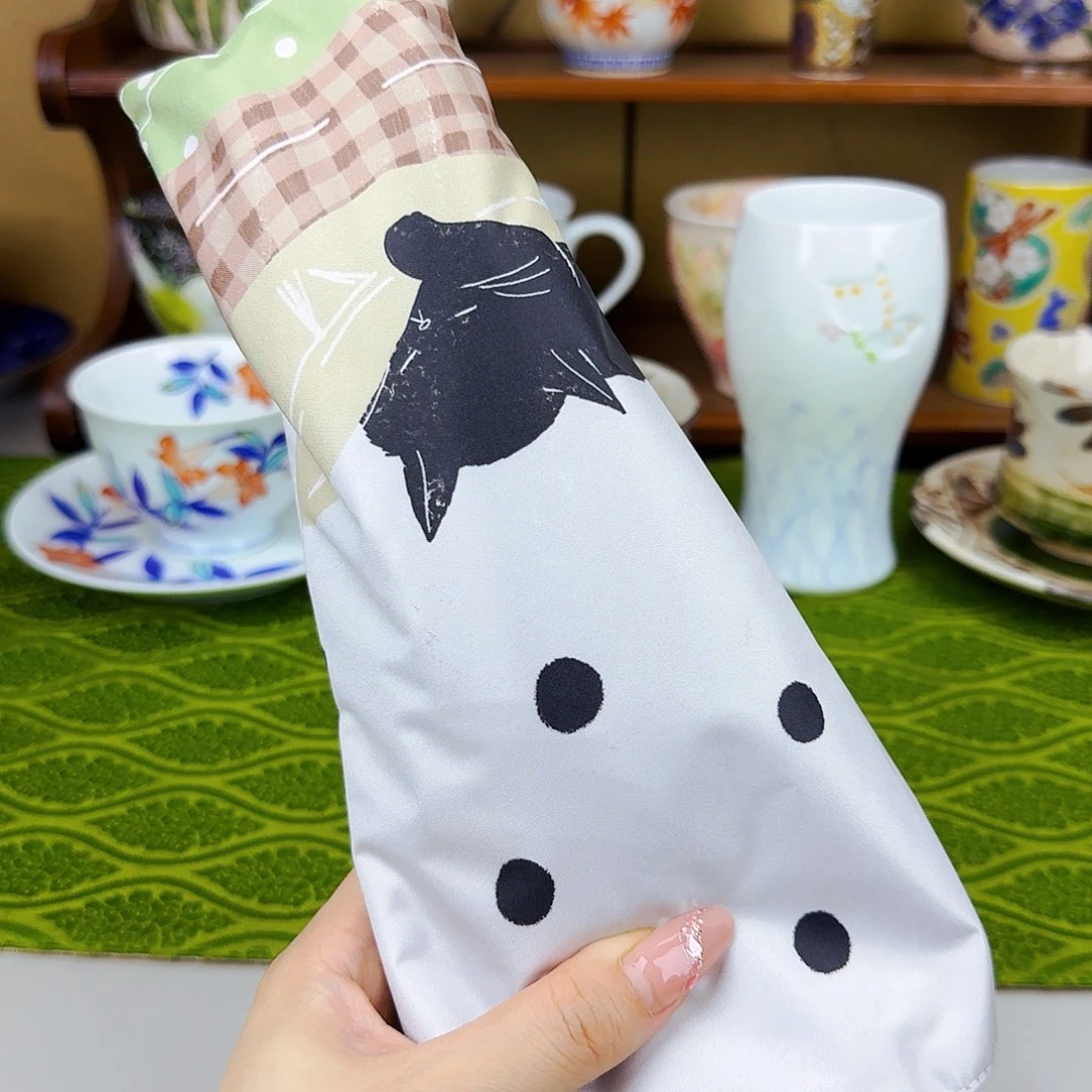 他家茶具瓷器真好看晴雨两用 折叠伞