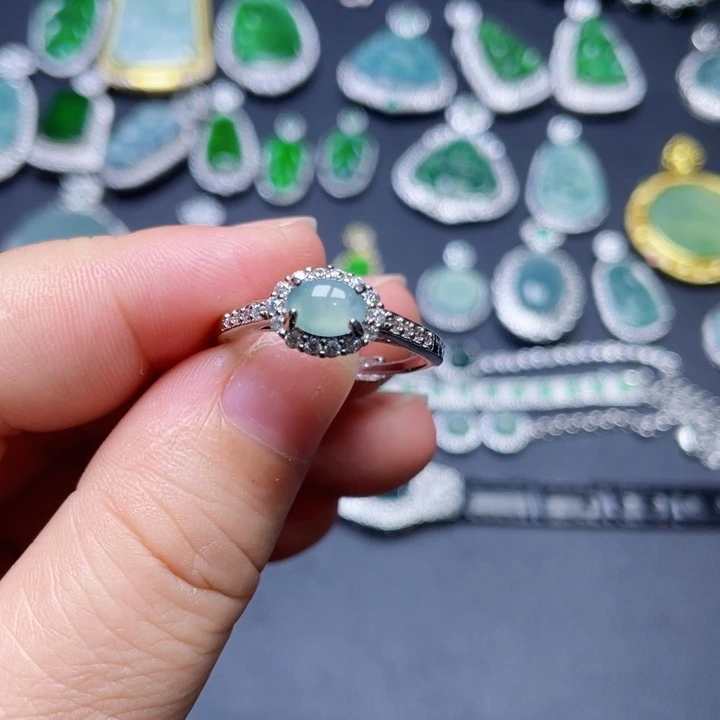 翡翠戒指未镶嵌天然翡翠A货天然翡翠