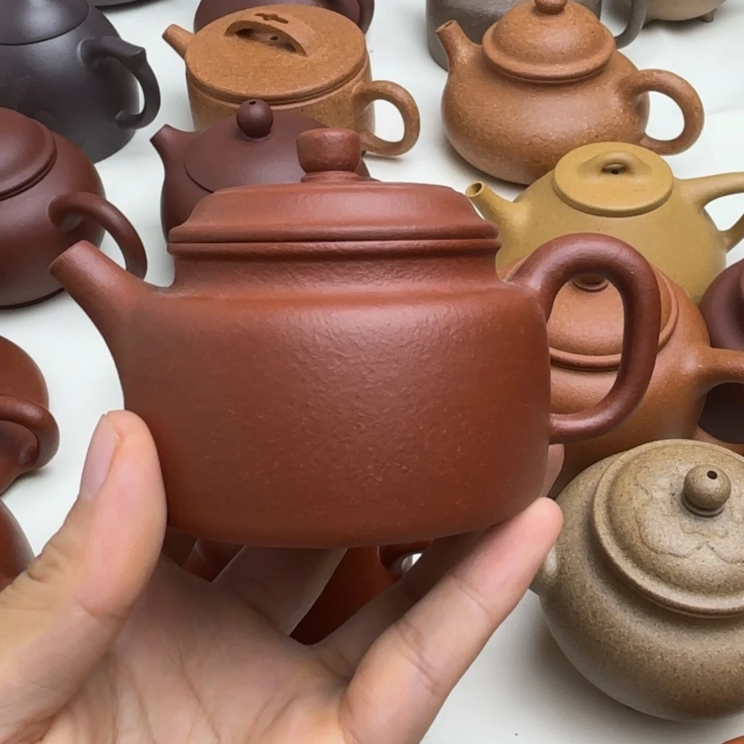 【***】茶壶紫砂红降坡德钟150cc瑕疵