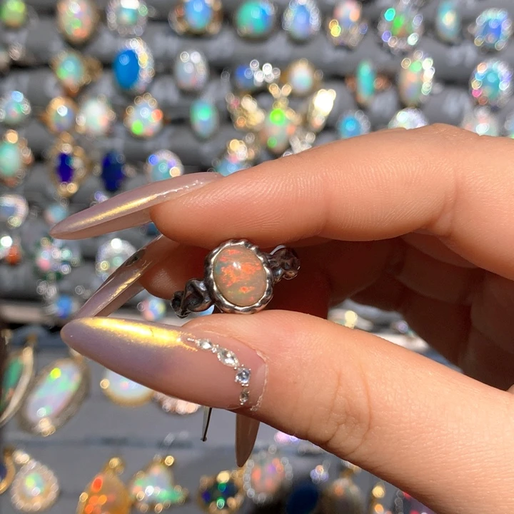 欧泊欧泊耳钉t银S925镶嵌