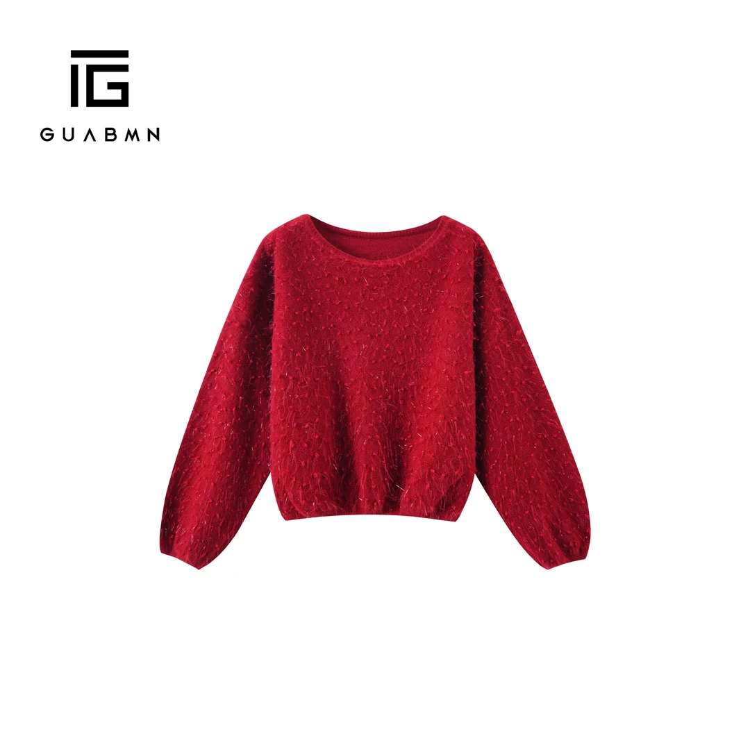 GUABMN2026春季新款法式圆领通勤百搭套头针织开衫250