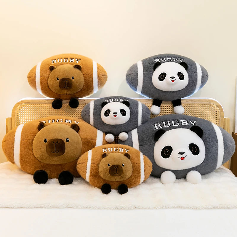 创意仿真橄榄球午睡抱枕毛绒玩具儿童陪伴玩偶送男友球迷生日礼物