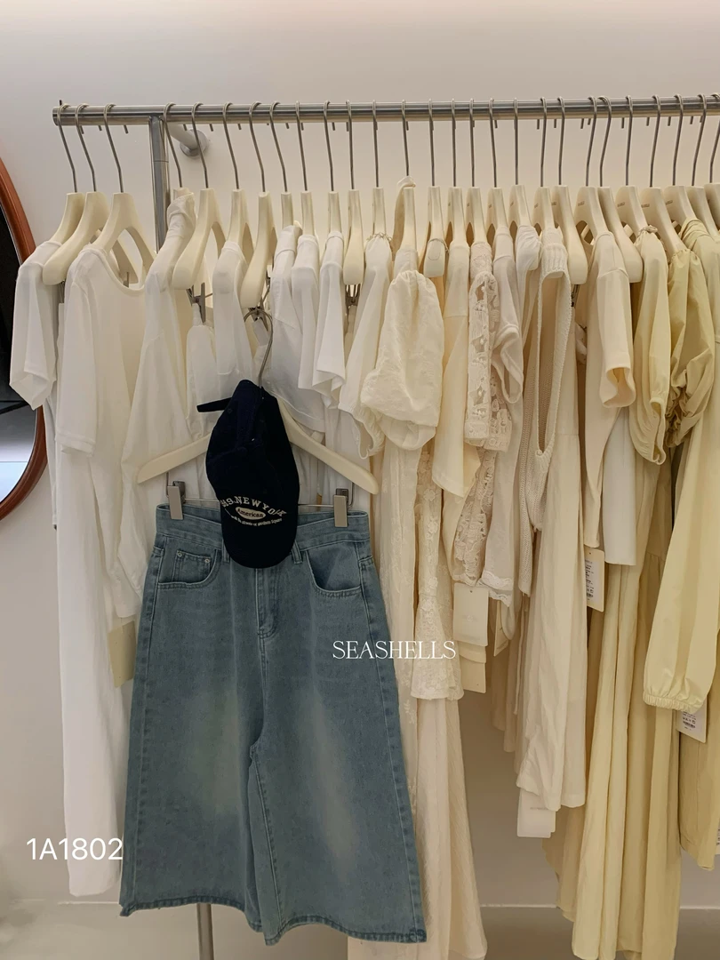 seashells@1A1802 高街高腰阔腿七分牛仔裤 7-2