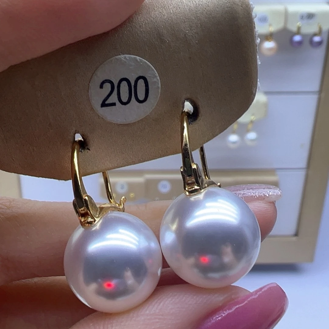 银S925镶嵌淡水珍珠耳饰