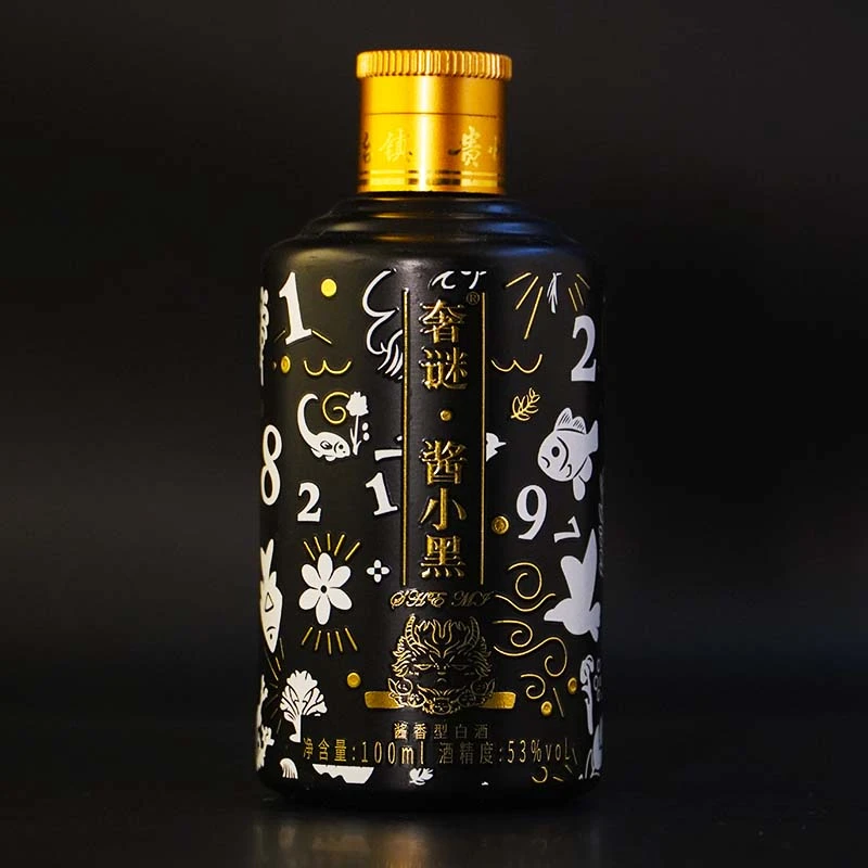 奢谜【酱小黑】厂家清仓整箱24瓶酱香型白酒纯粮100ml小酒53%Vol