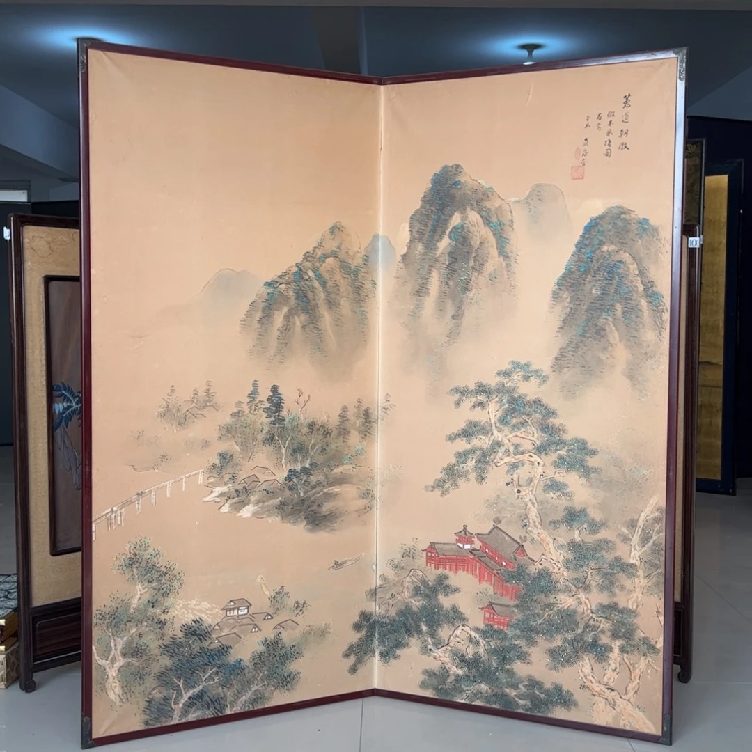 绘画屏风框画茶空间设计