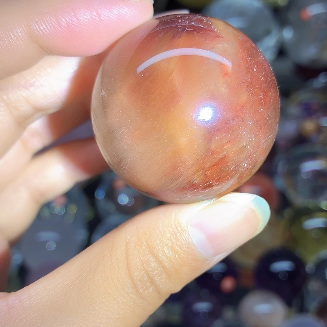 未镶嵌珠宝半成品水晶红兔毛4.26