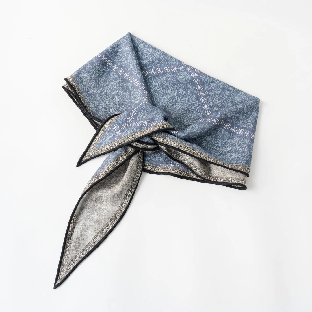 西子/【风之绘卷】桑蚕丝羊毛佩斯利腰果花纹菱形长丝巾/SJKX0003