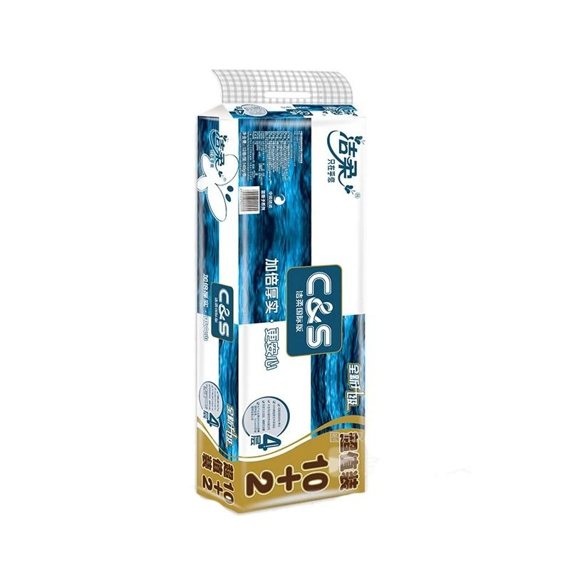洁柔 12卷装蓝面子有芯卷纸 约1680g/袋