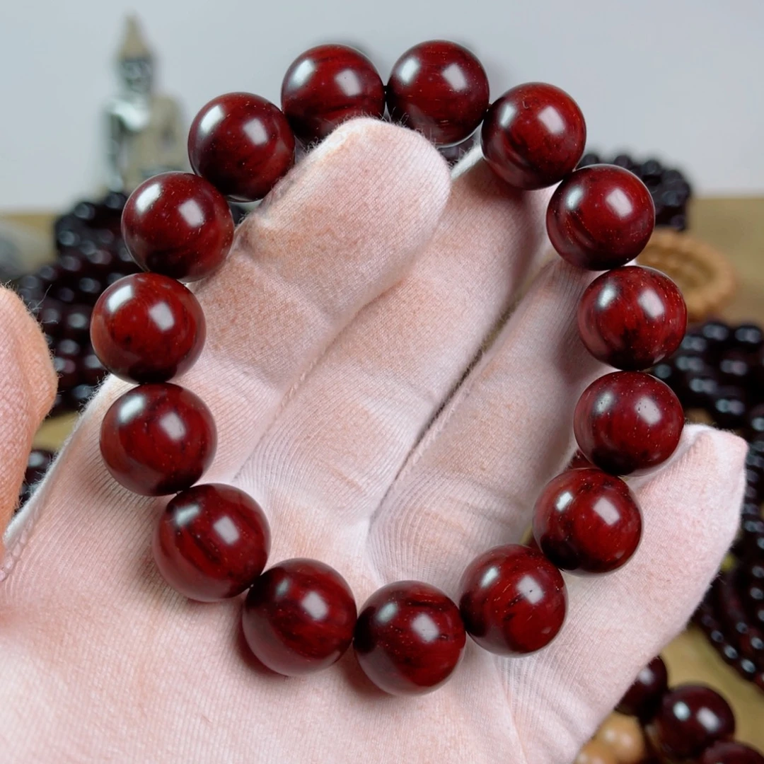 小叶紫檀手串/手链1.5高油润泥料鱼鳞多星芝麻点毕业级