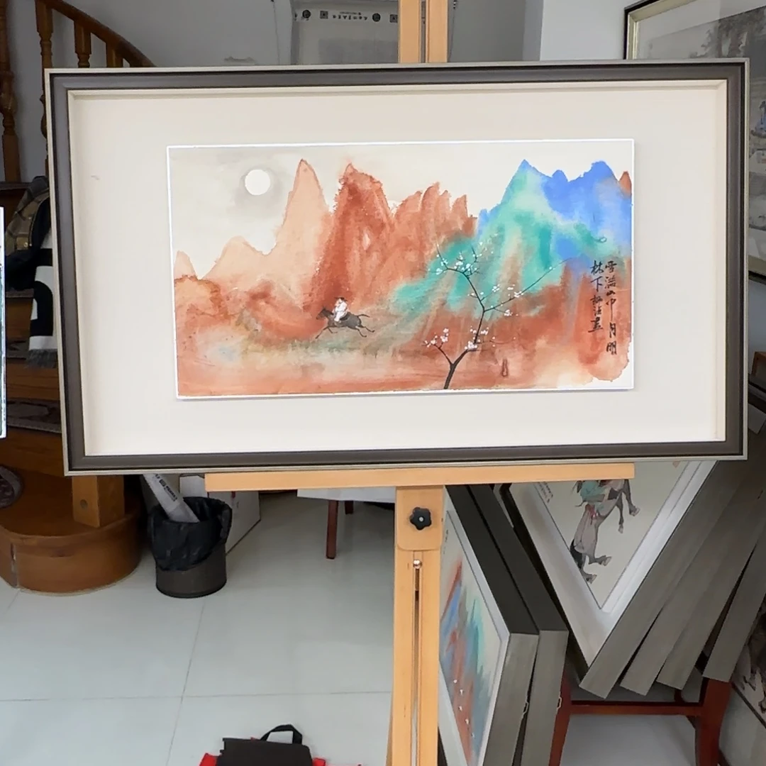 国画柳谦 雪满… 带框