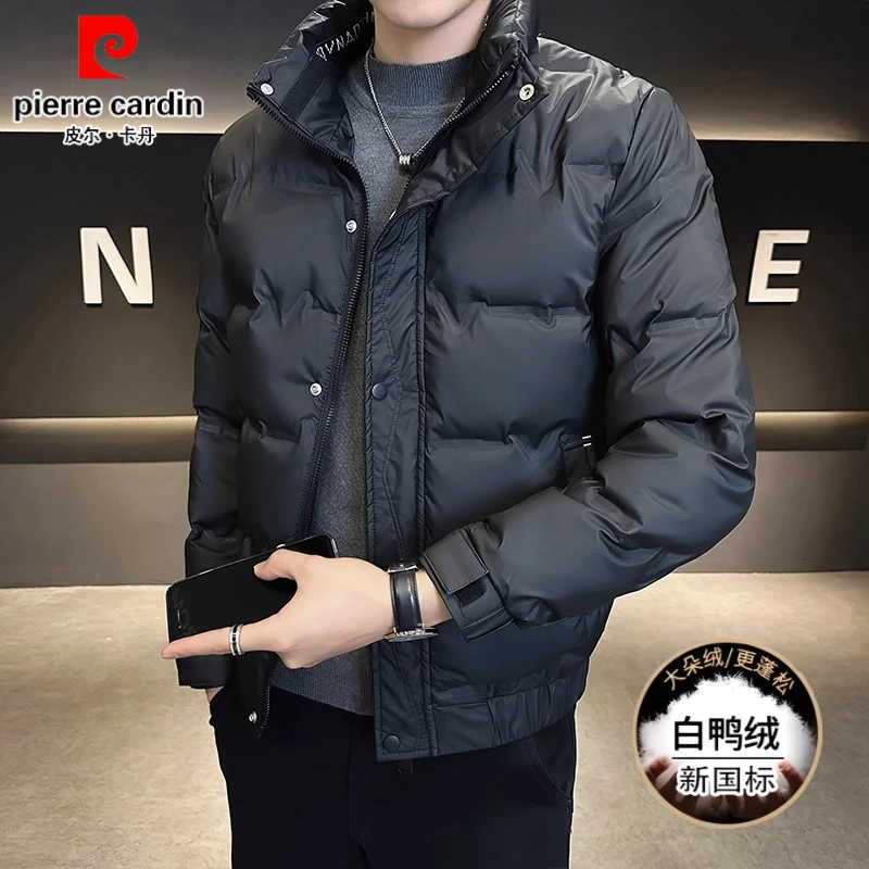 皮尔卡丹冬季新款韩版休闲男士羽绒服加厚保暖潮流时尚立领外套男