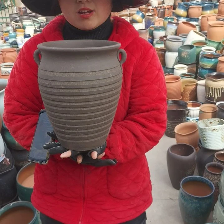 红陶口20高27瑕疵底裂