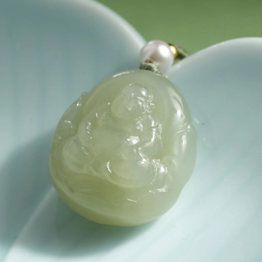 和田玉晴水佛吊坠-23*21*10mm-多样性发其一-ms53-1485