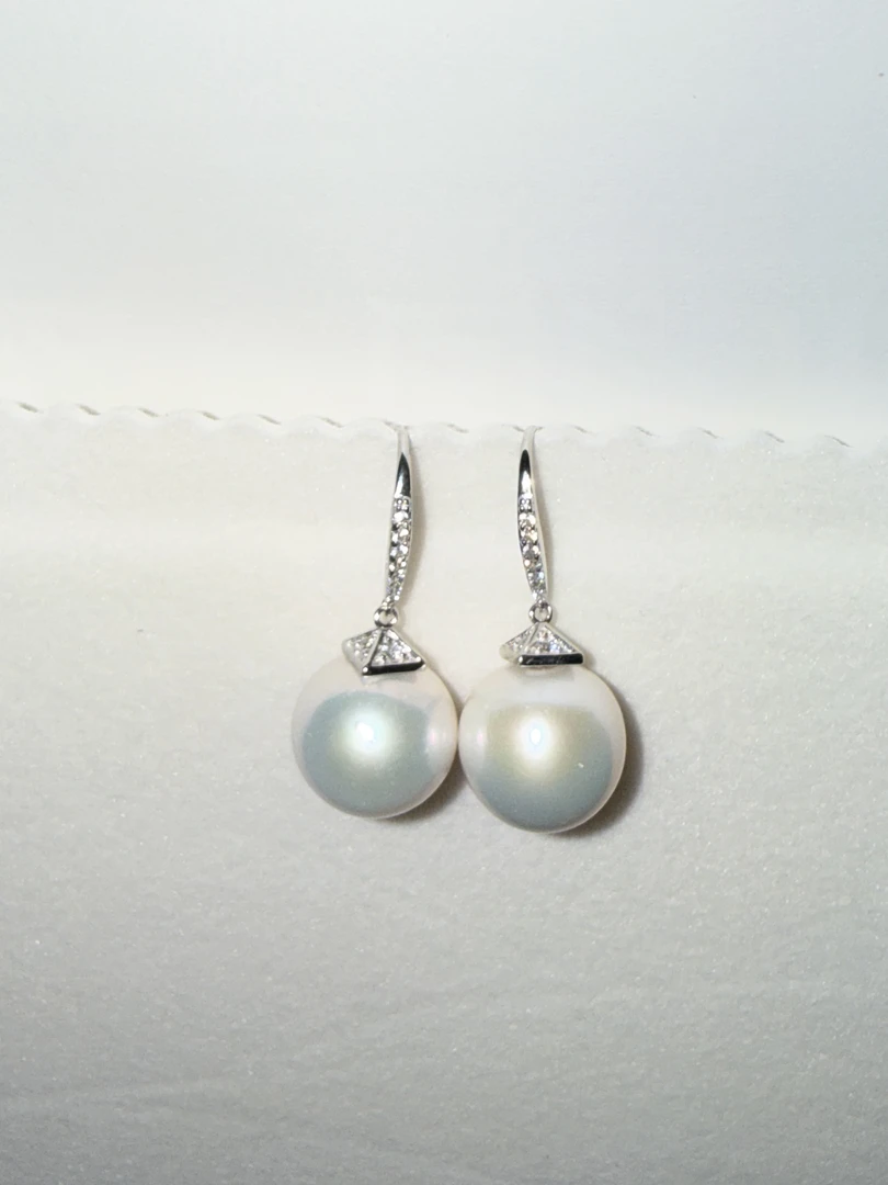 菱星系列珍珠耳饰 淡水珍珠 S925银镶嵌