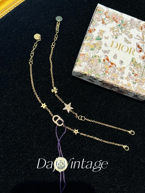 99新 DIOR/迪奥 大吉中古/Dior迪奥满钻cd星星双层手链