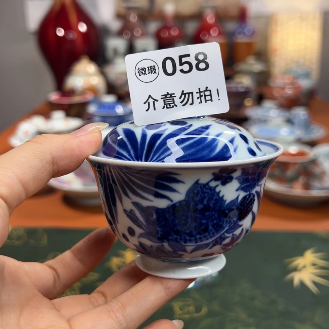 知冬煮雪手工手绘茶具盖碗