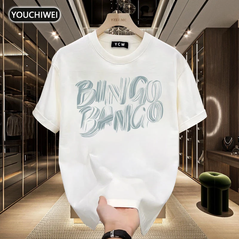 优驰威纯棉潮牌重磅短袖圆领T恤蝴蝶印花潮流休闲ins百搭上衣t恤