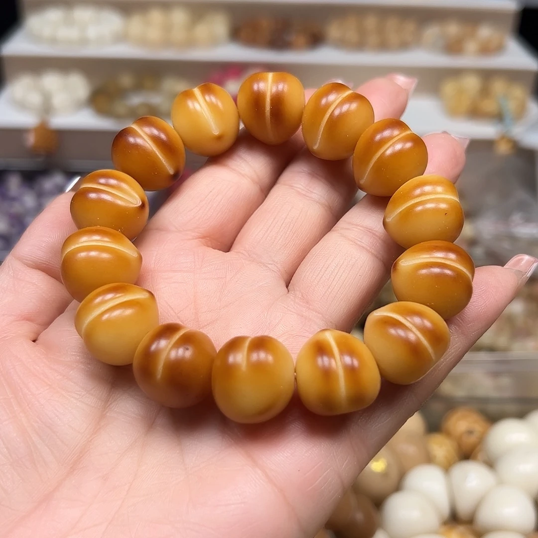 手串菩提根/象牙果微瑕卡15炭烧桃子一条