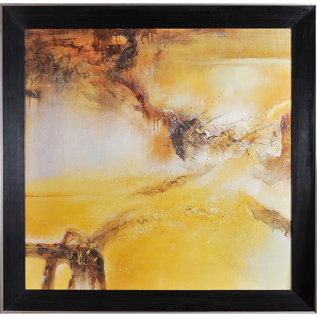 壹画廊艺术品纯手绘油画装饰画抽象山水115x115cm