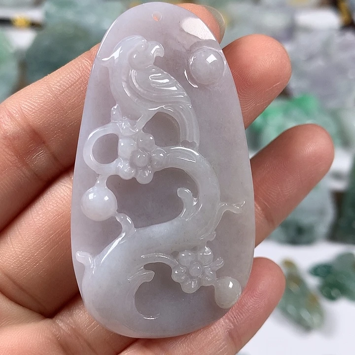 翡翠未镶嵌颈饰鸟语花香喜上眉梢福利