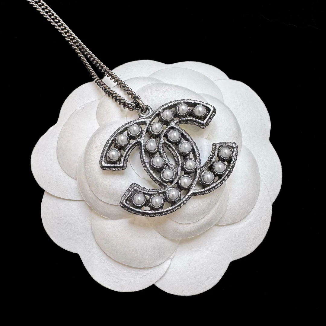 95新 Chanel/香奈儿 Chanel14A枪色双C珍珠项链 2505479