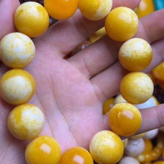 琥珀未镶嵌手链蜜蜡