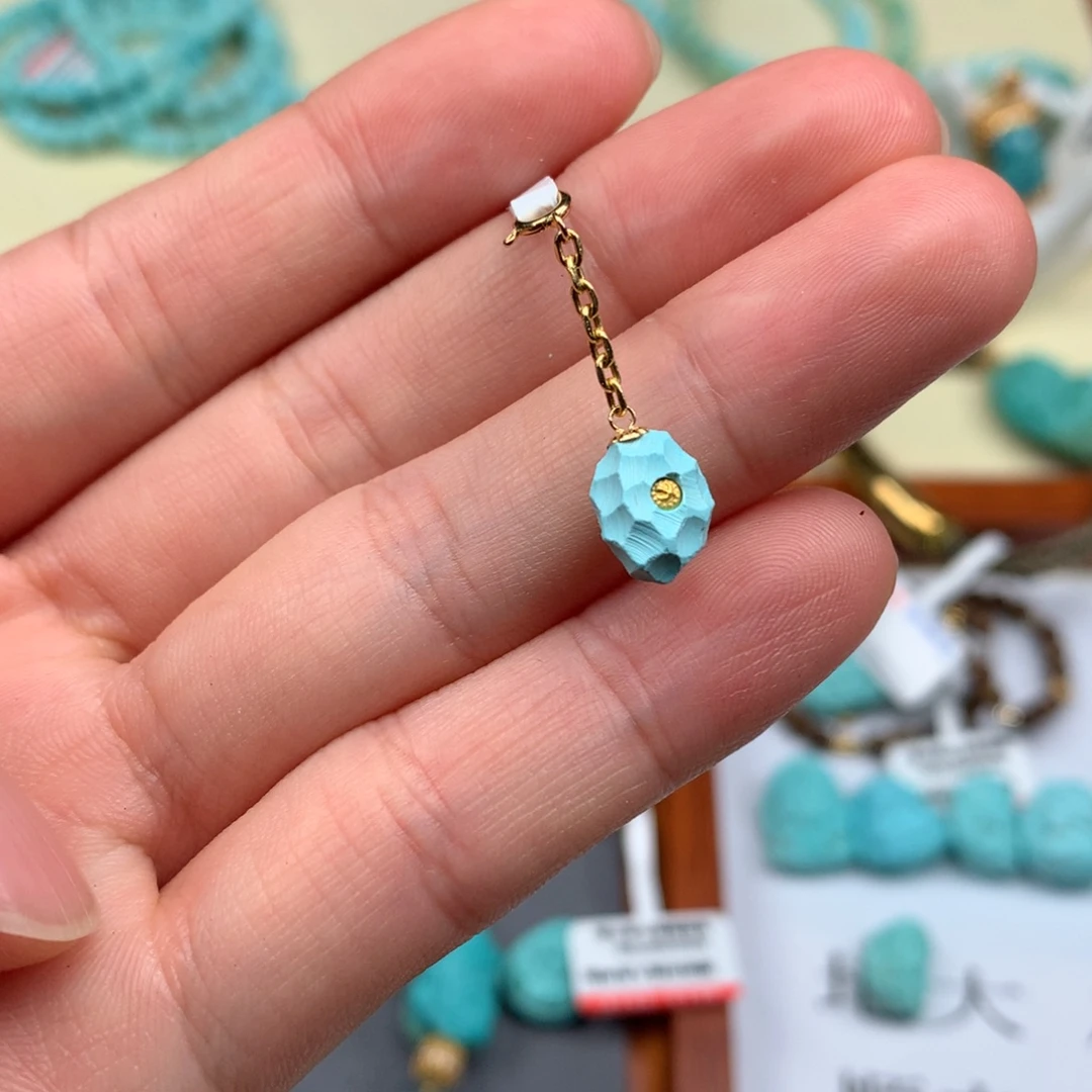 18K金镶嵌绿松石绿松石