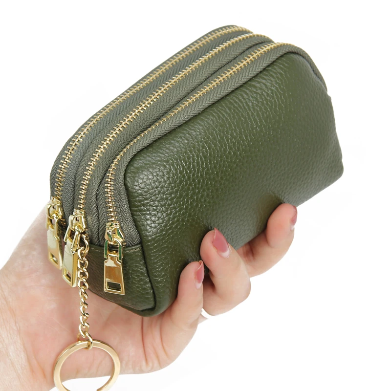 真皮零钱包女士2025新款简约硬币钥匙包妈妈韩版多功能牛皮小钱包