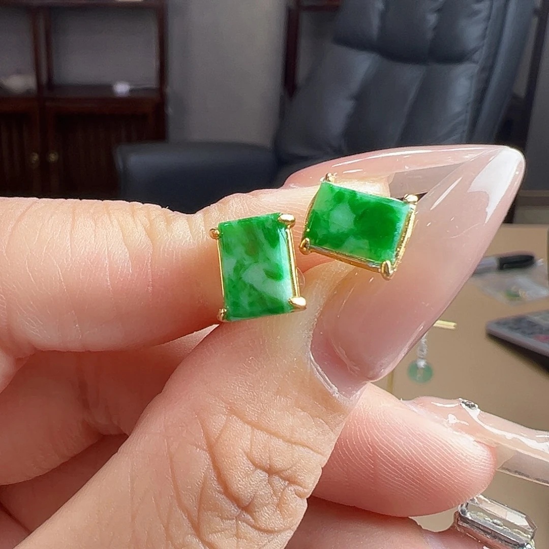 银S925镶嵌翡翠耳饰耳饰55