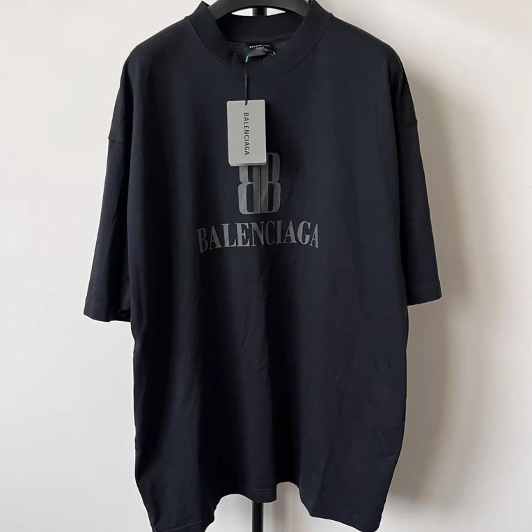 未使用 Balenciaga/巴黎世家 徽标宽松短袖T恤 01815