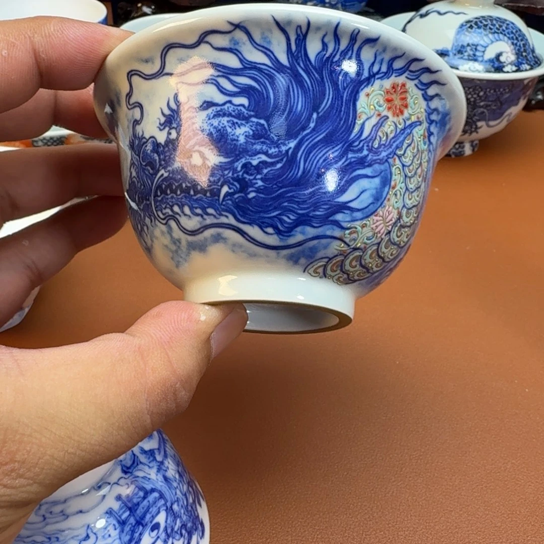 双***生杯子景德镇全手工手绘陶瓷
