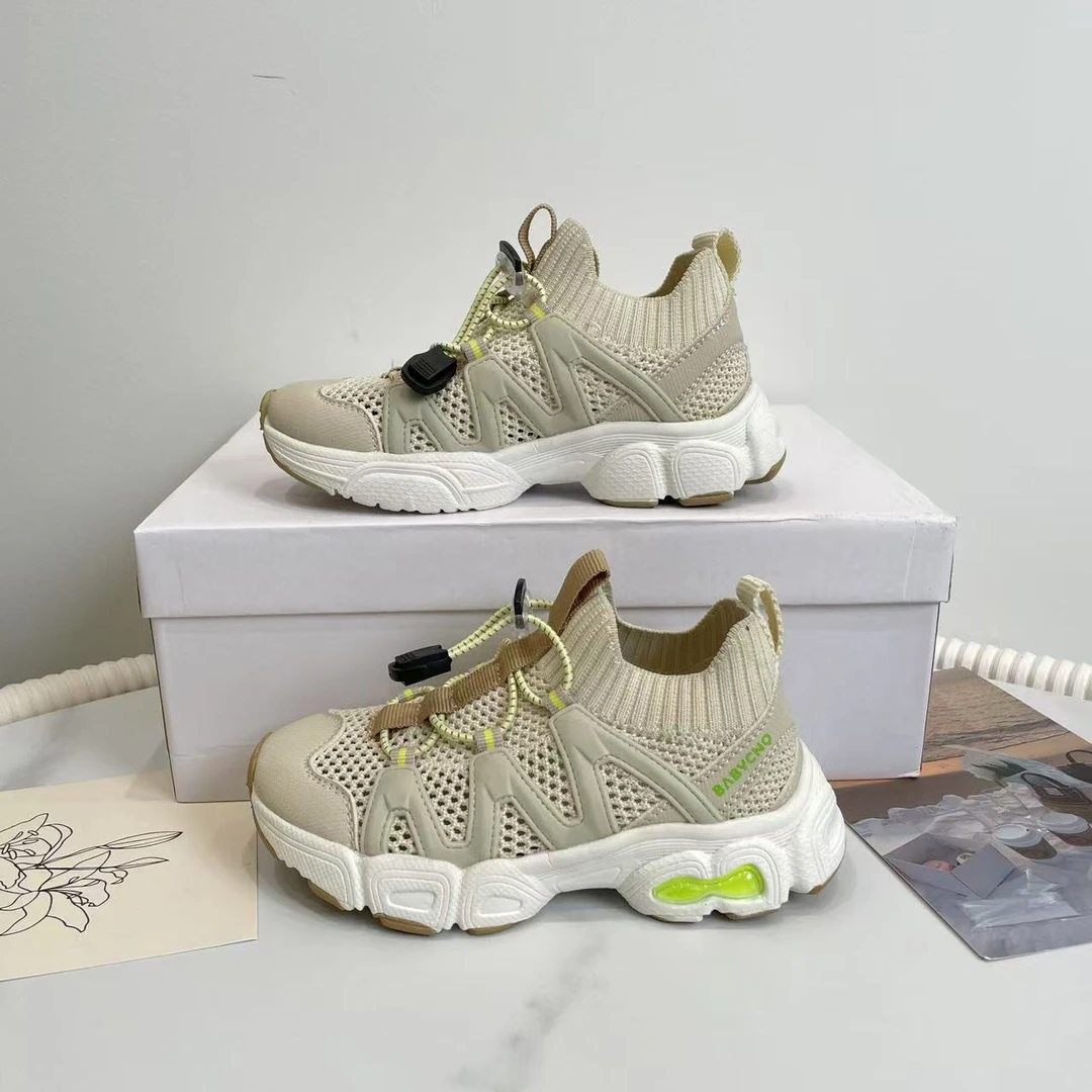 夏款飞织运动鞋米色 6199