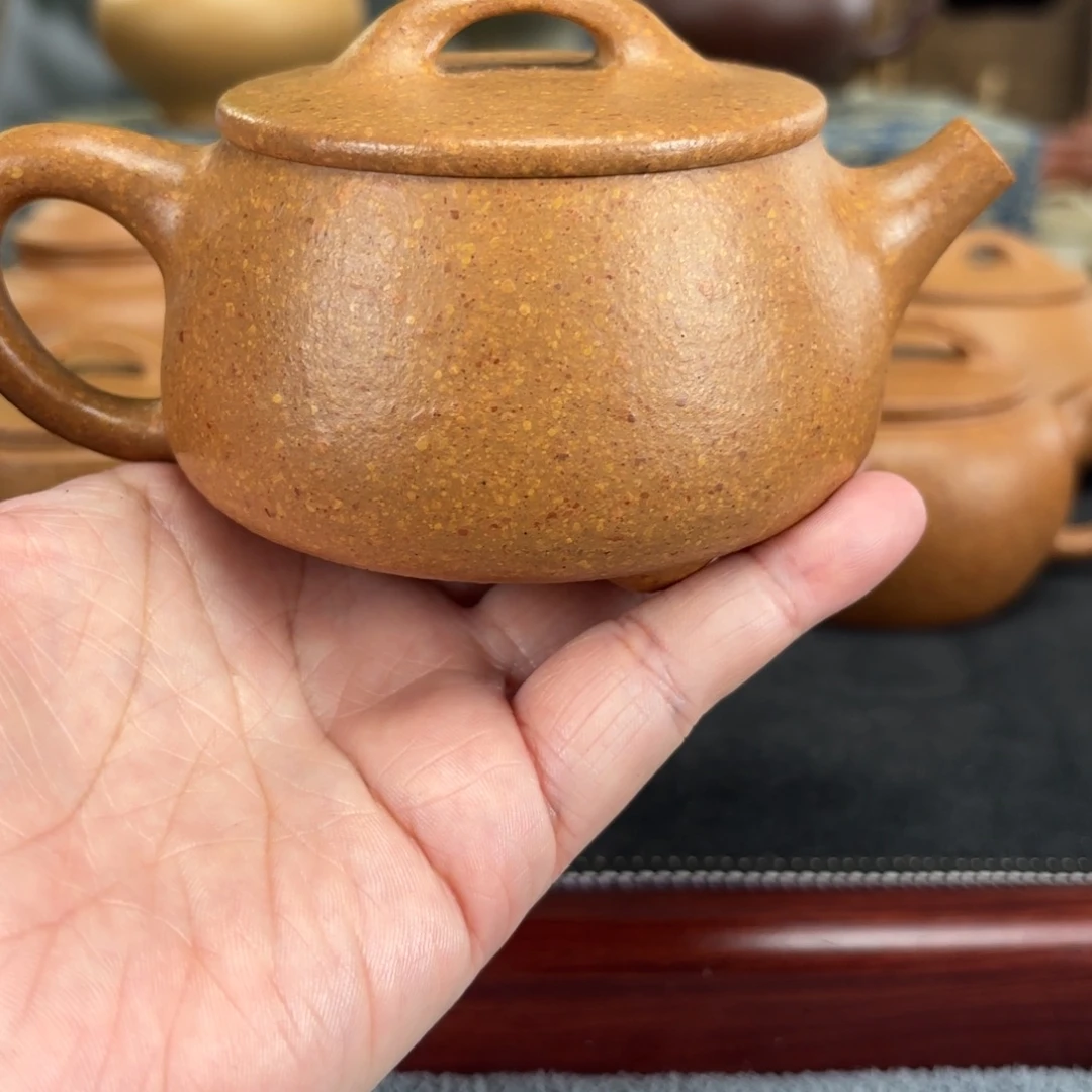 紫砂茶壶梨皮黄段宽口200