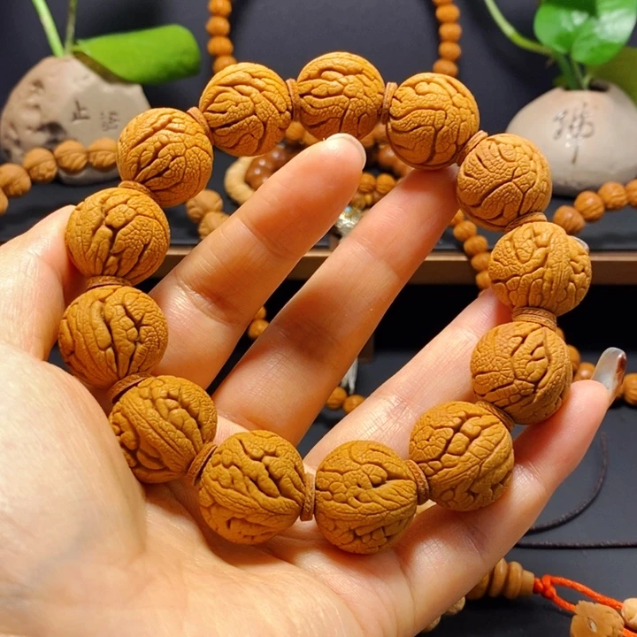 桃核手串龙珠手串