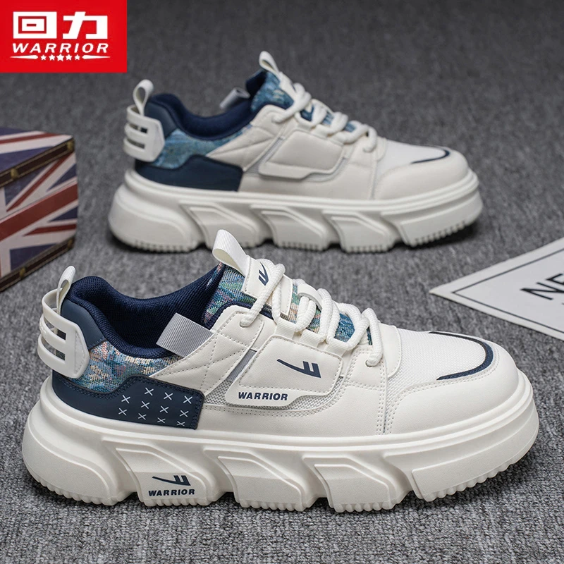 回力男鞋冬季新款厚底防滑耐磨低帮鞋子学生校园百搭网面休闲板鞋