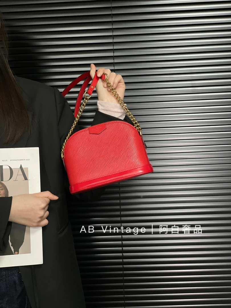 95新 LouisVuitton/路易威登 阿白奢品｜lv红色小号贝壳包