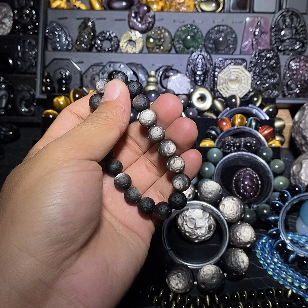 ****ᶻ黑曜岩未镶嵌手链