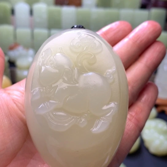 石材方解石手把件