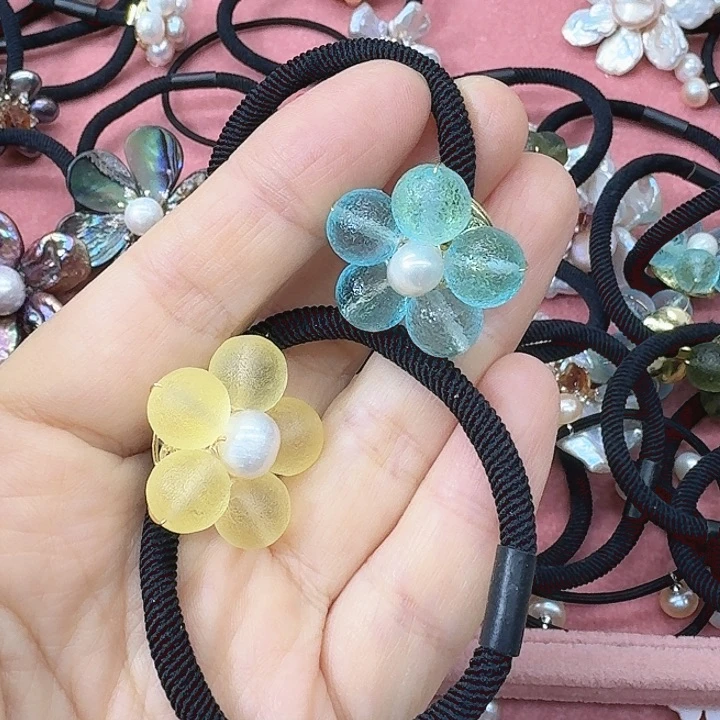 淡水珍珠发饰银S925镶嵌