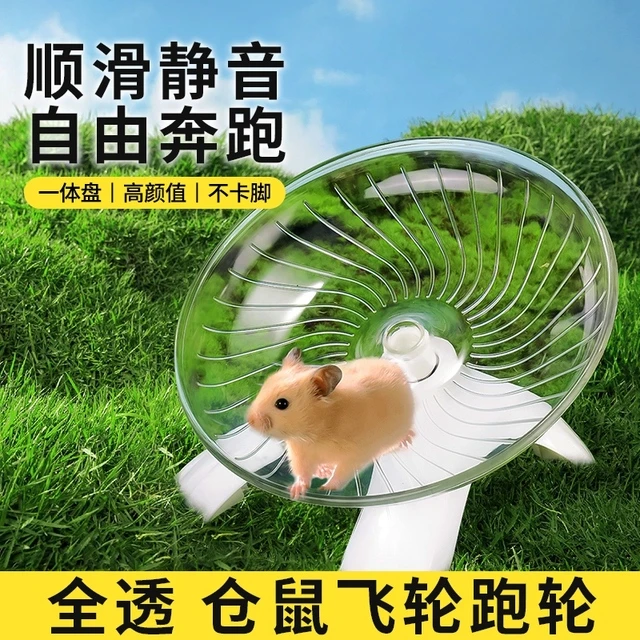 仓鼠跑轮跑步球金丝熊专用飞盘跑轮带轴承超静音跑球造景玩具用品