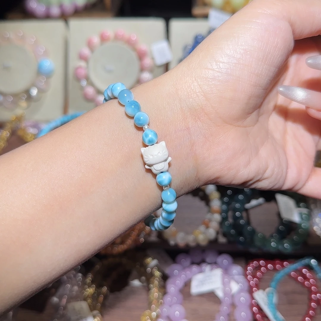 ****°银S925镶嵌水晶手链海纹