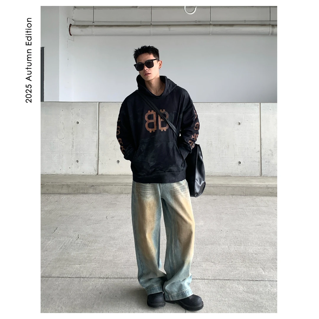 阿d服饰 25ss春季 连帽重磅水洗做旧 男士连帽阔版卫衣