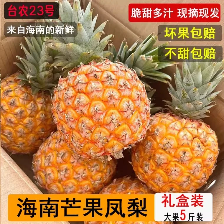 【海南直发顺丰】海南正宗芒果凤梨现摘现发非手撕金钻凤梨新鲜水果